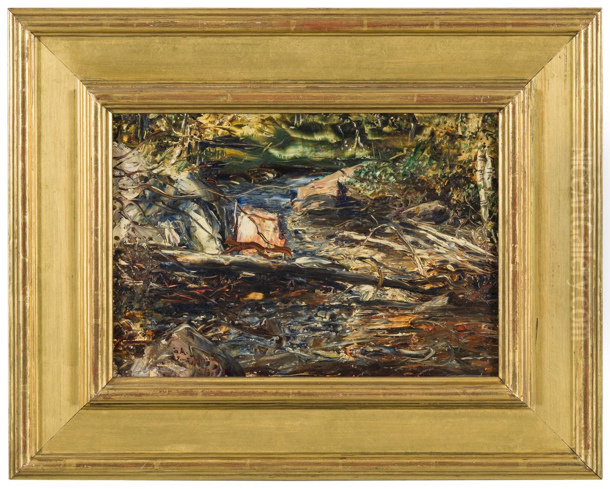 Landskap med fors Oil Painting by Ernst Josephson