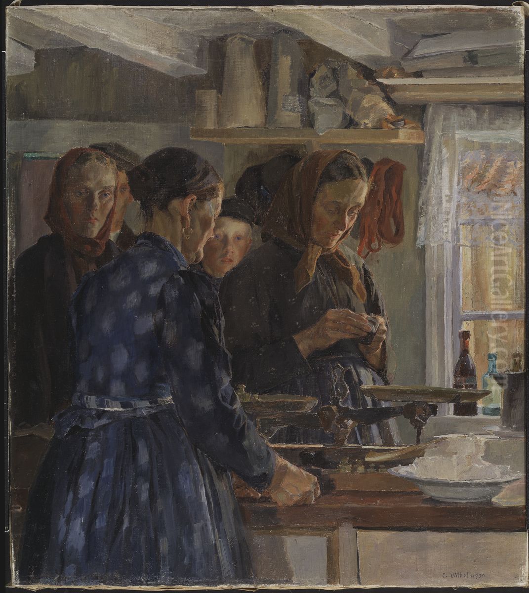 The Village Shop Oil Painting by Carl Wilhelm Wilhelmson