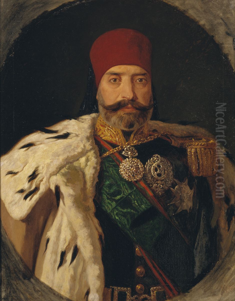 The Bey of Tunis, Sid Muhammed Es Sadok Oil Painting by Johan Fredrik Hockert