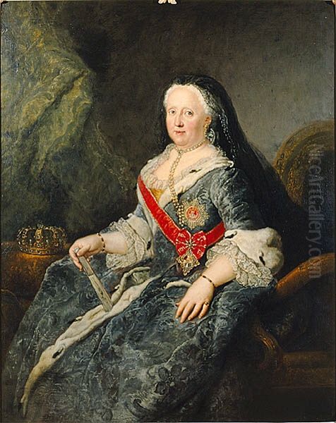 Portrait of Johanna Elizabeth, Princess of Anhalt-Zerbst Oil Painting by Antoine Pesne