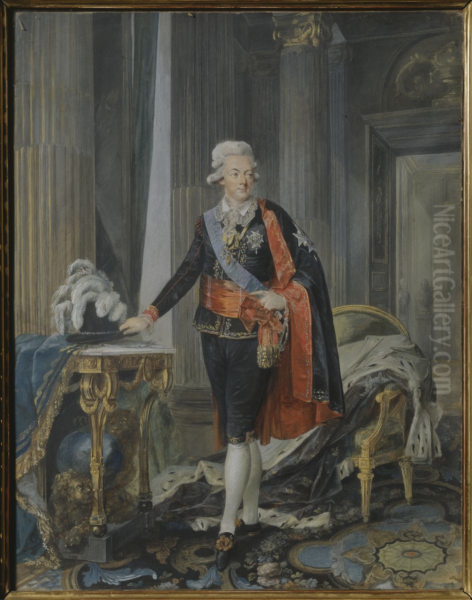 King Gustav III of Sweden Oil Painting by Niclas Lafrensen