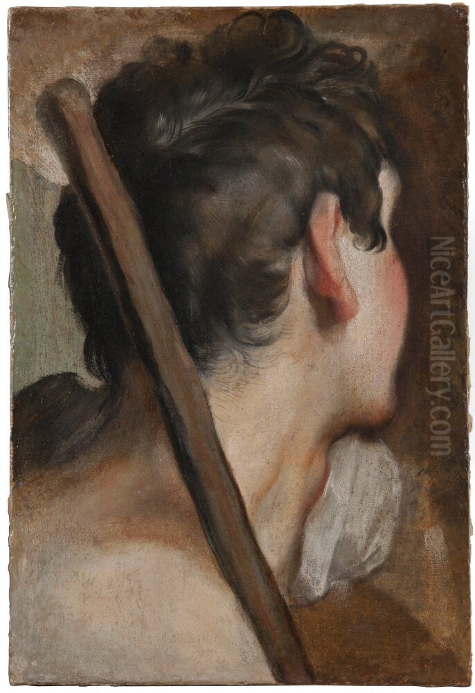 Head of a Shepherd, study for The Circumcision Oil Painting by Federico Barocci