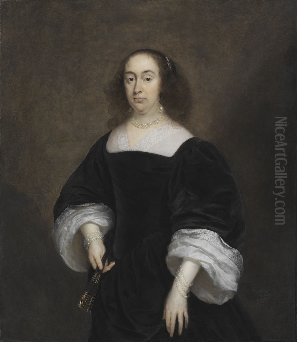 Elisabeth Vivien, gift Parmentier Oil Painting by Cornelis Janssens van Ceulen