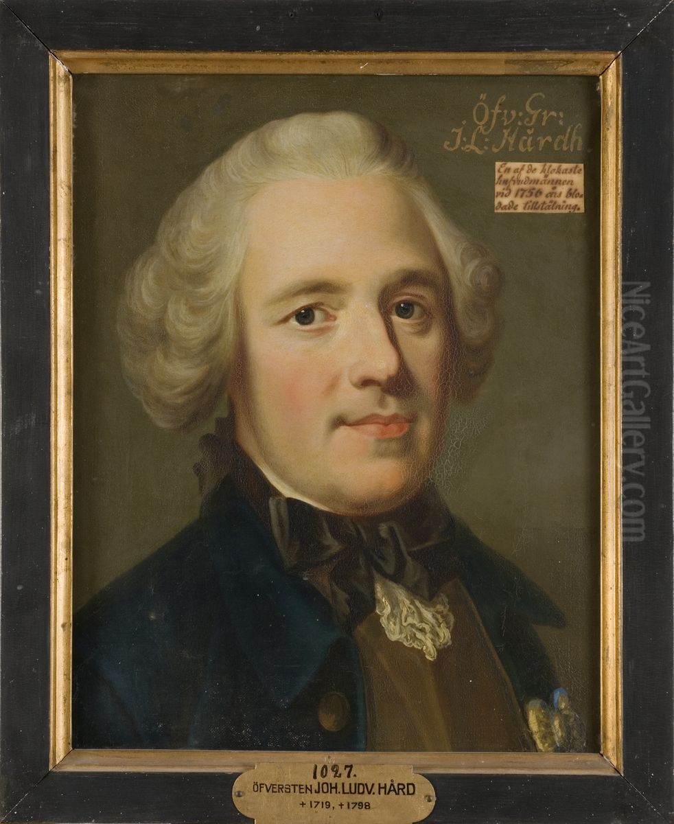 Johan Ludvig Hard, 1719-1798 Oil Painting by Johan Henrik Scheffel