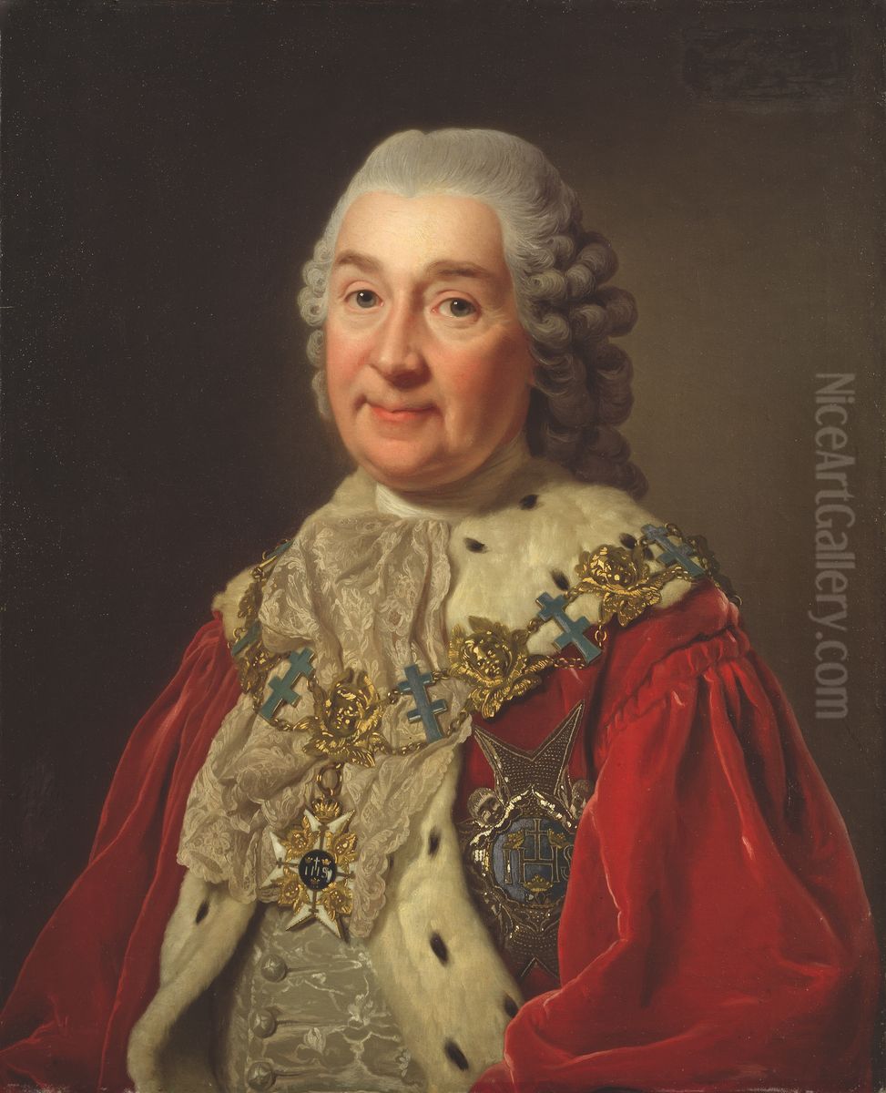 Carl Fredrik Scheffer (1715-1786), Count and Councillor of State Oil Painting by Alexander Roslin