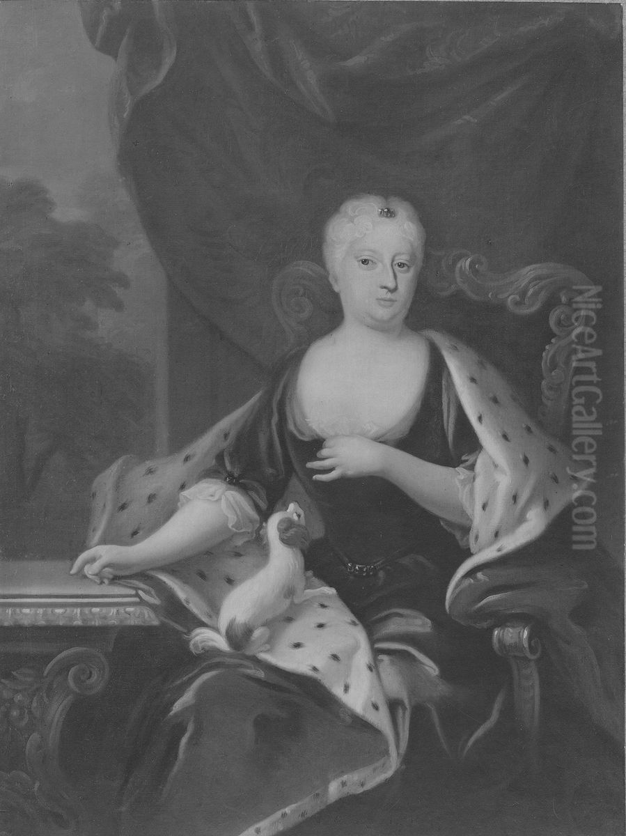 Sofia Charlotta Karolina, 1678-1749, prinsessa av Hessen-Kassel hertiginna av Meckle Oil Painting by Georg Engelhard Schroder