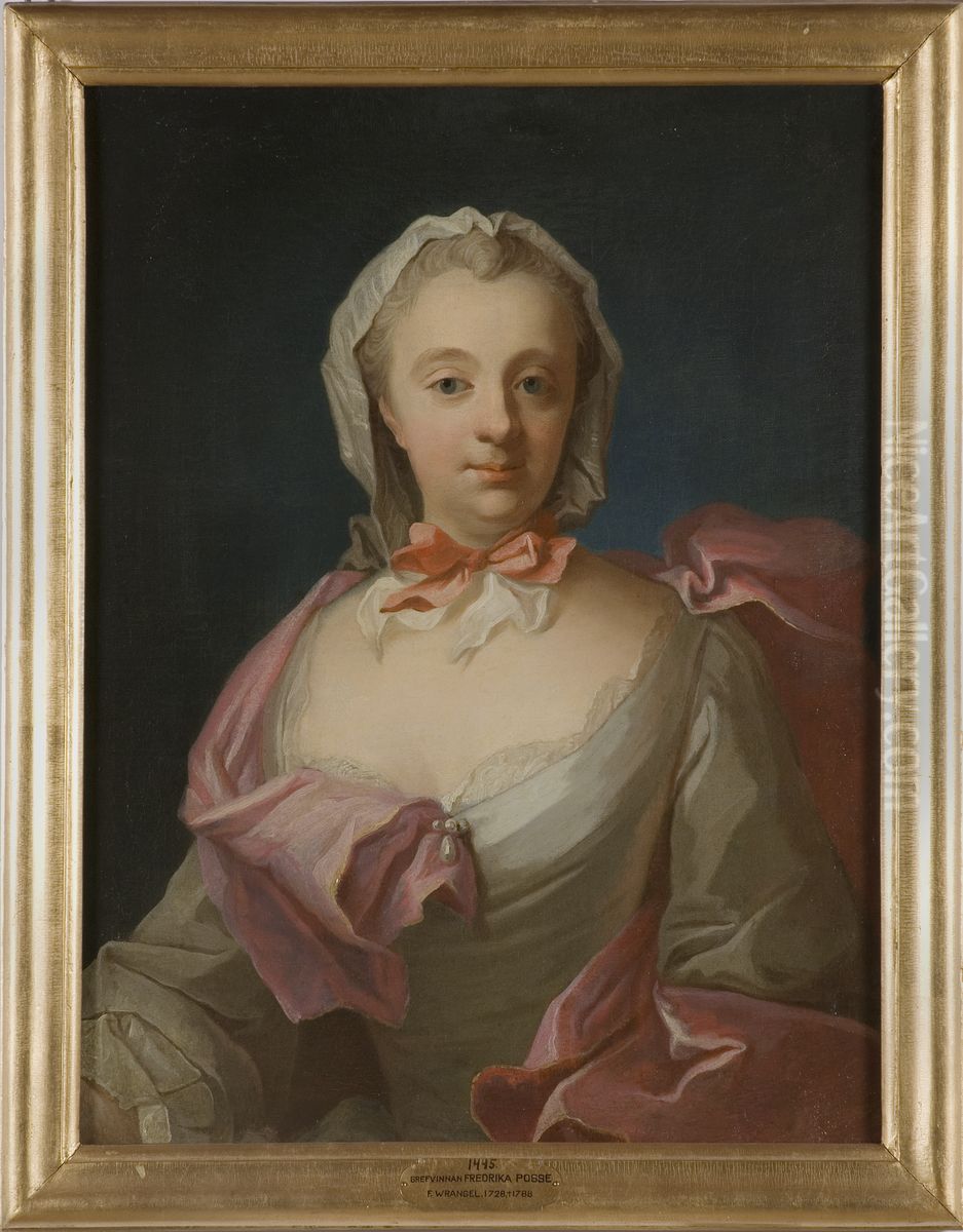 Fredrika Wrangel af Lindeberg, 1728-1788 Oil Painting by Olof Arenius