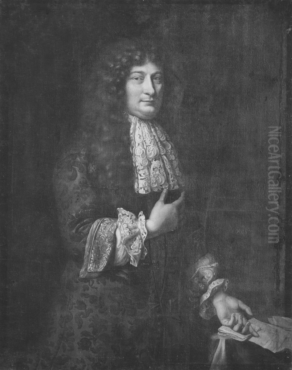 Johan Larsson Paulin Olivecrantz, 1633-1707 Oil Painting by Bernard Vaillant