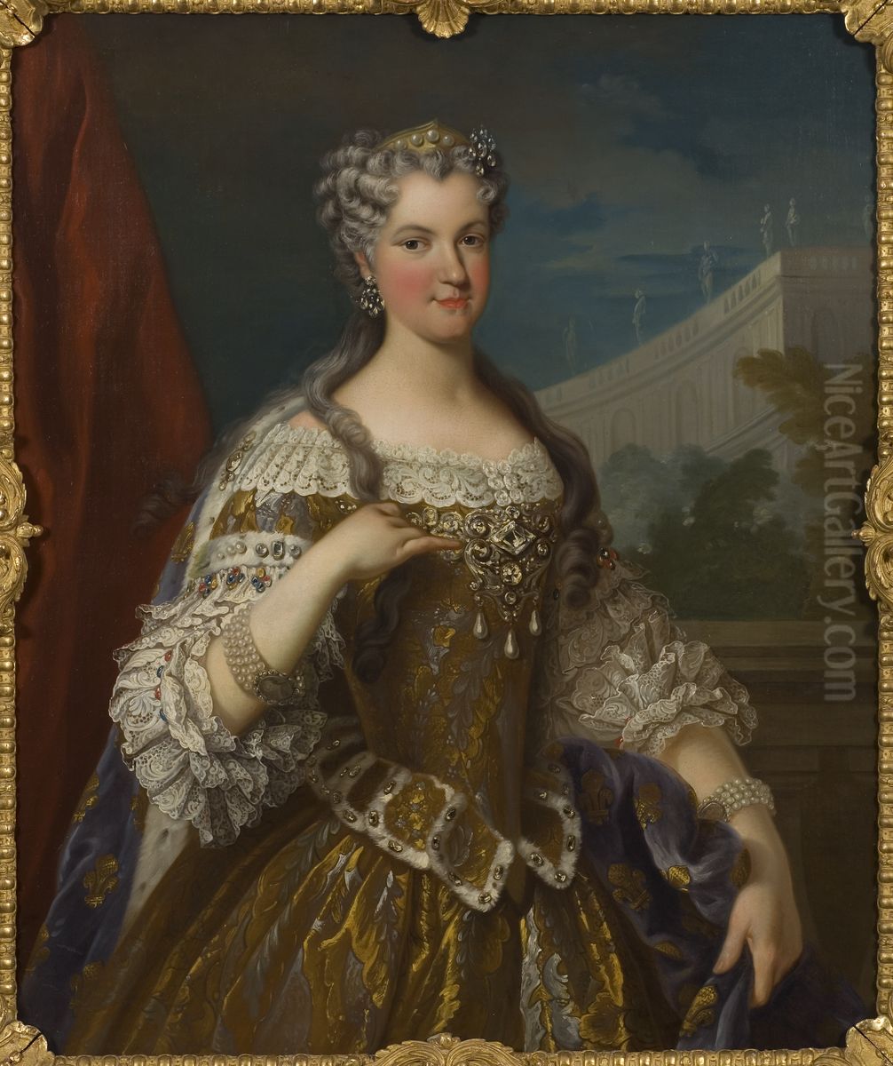 Portrait of Maria Charlotta Leszczynska, 1703-1768 Oil Painting by Jean-Baptiste van Loo