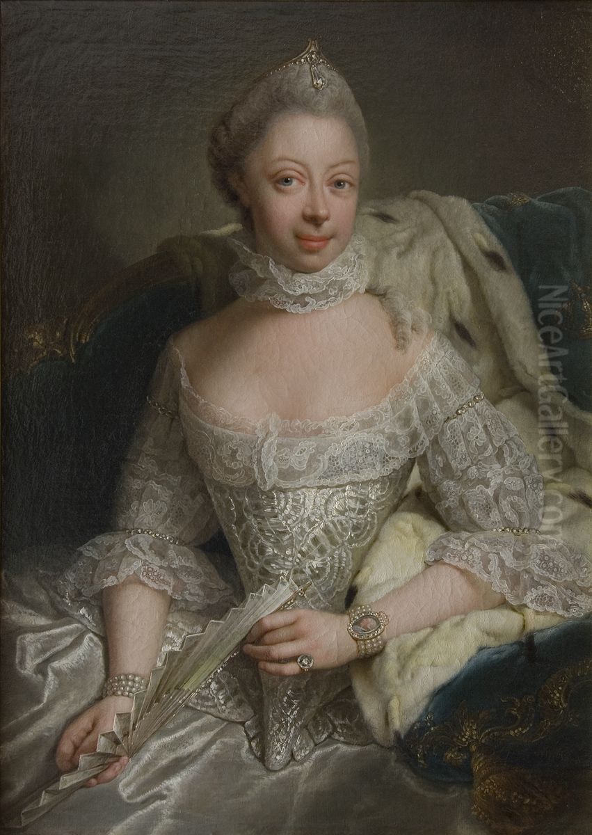 Sofia Charlotta, 1744-1818, prinsessa av Mecklenburg-Strelitz, drottning av England Oil Painting by Georg David Matthieu