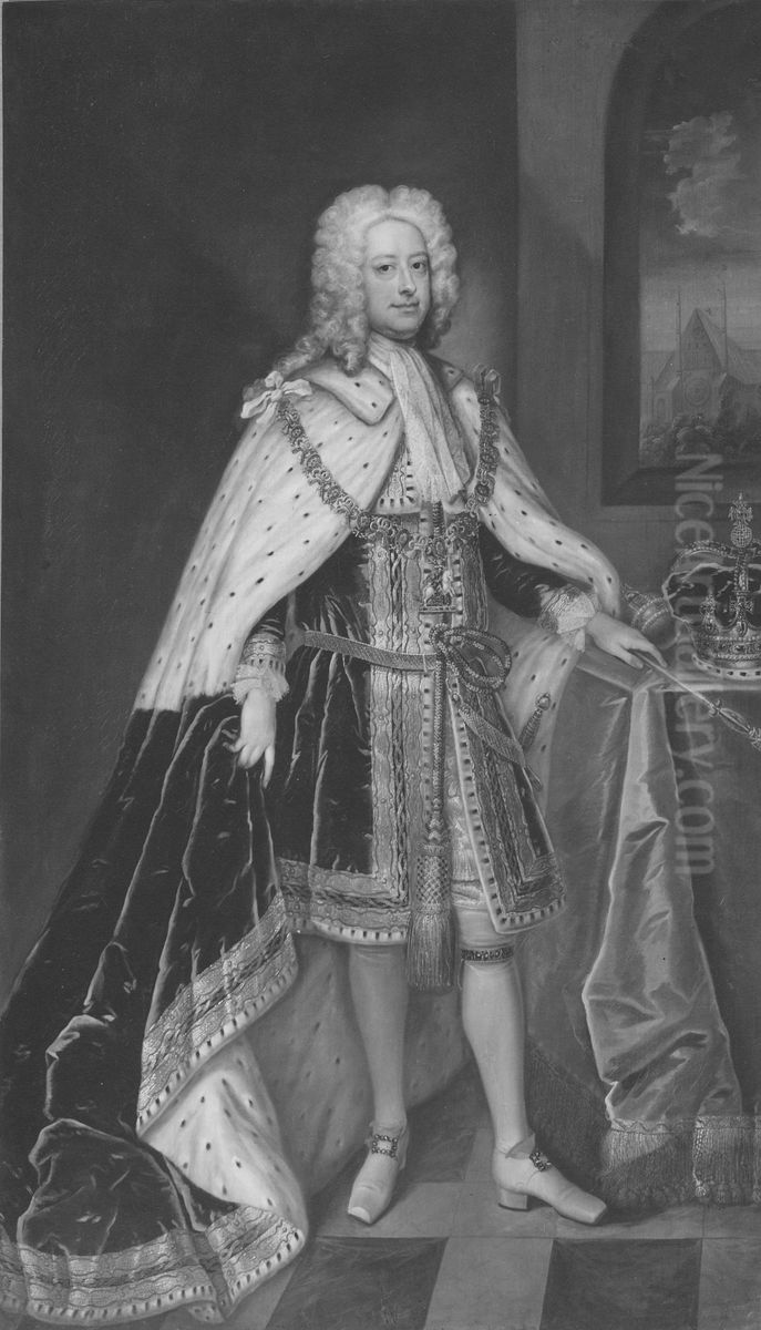 Georg II, 1683-1760 konung av England kurfurste av Hannover Oil Painting by Charles Jervas