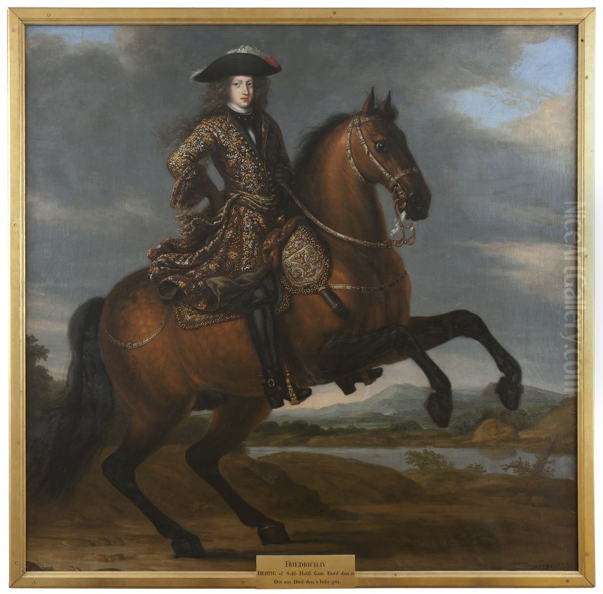 Fredrik IV, 1671-1702, hertig av Holstein-Gottorp, g.m. Hedvig Sofia, prinsessa av Sverige Oil Painting by David Klocker Ehrenstrahl