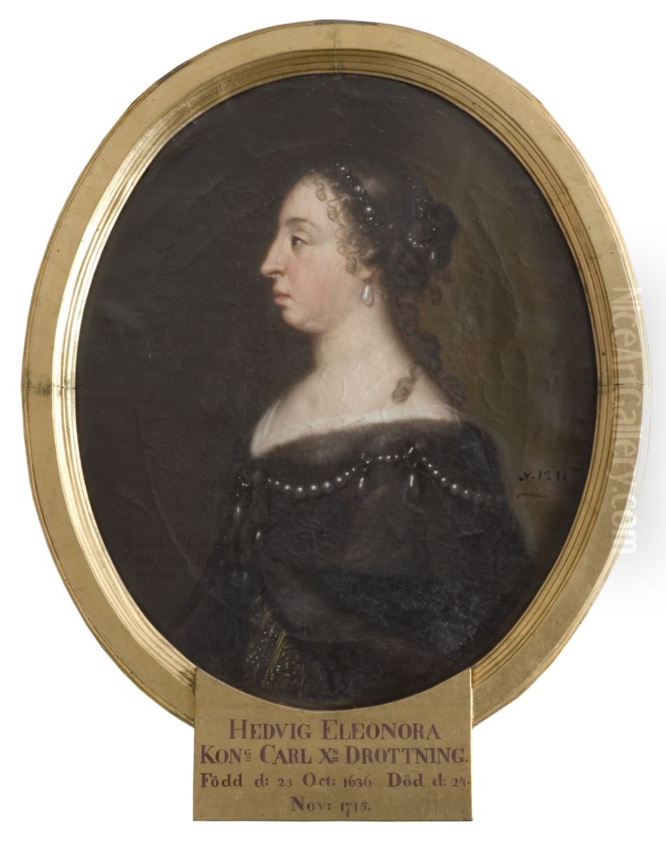 Hedvig Eleonora, 1636-1715, prinsessa av Holstein-Gottorp, drottning av Sverige Oil Painting by David Klocker Ehrenstrahl