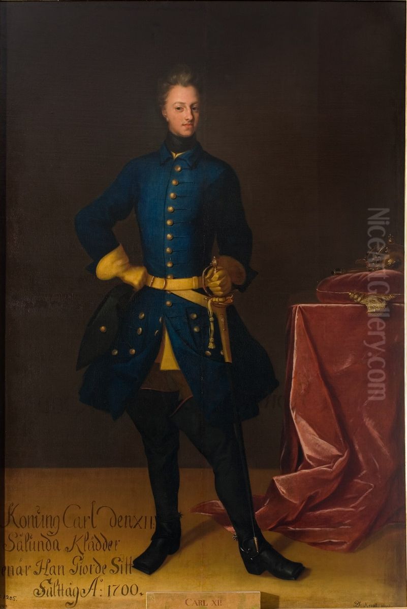 Karl XII, 1682-1718, kung av Sverige, pfalzgreve av Zweibrucken Oil Painting by David von Krafft