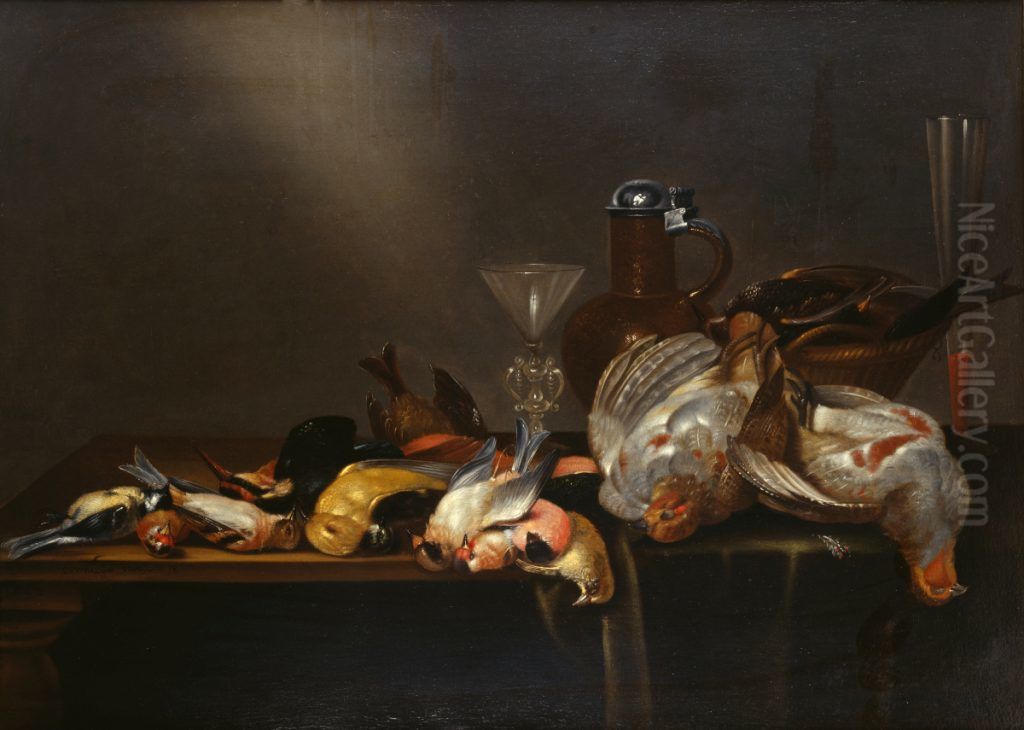 Still Life with Game Birds Oil Painting by Cornelis Mahu