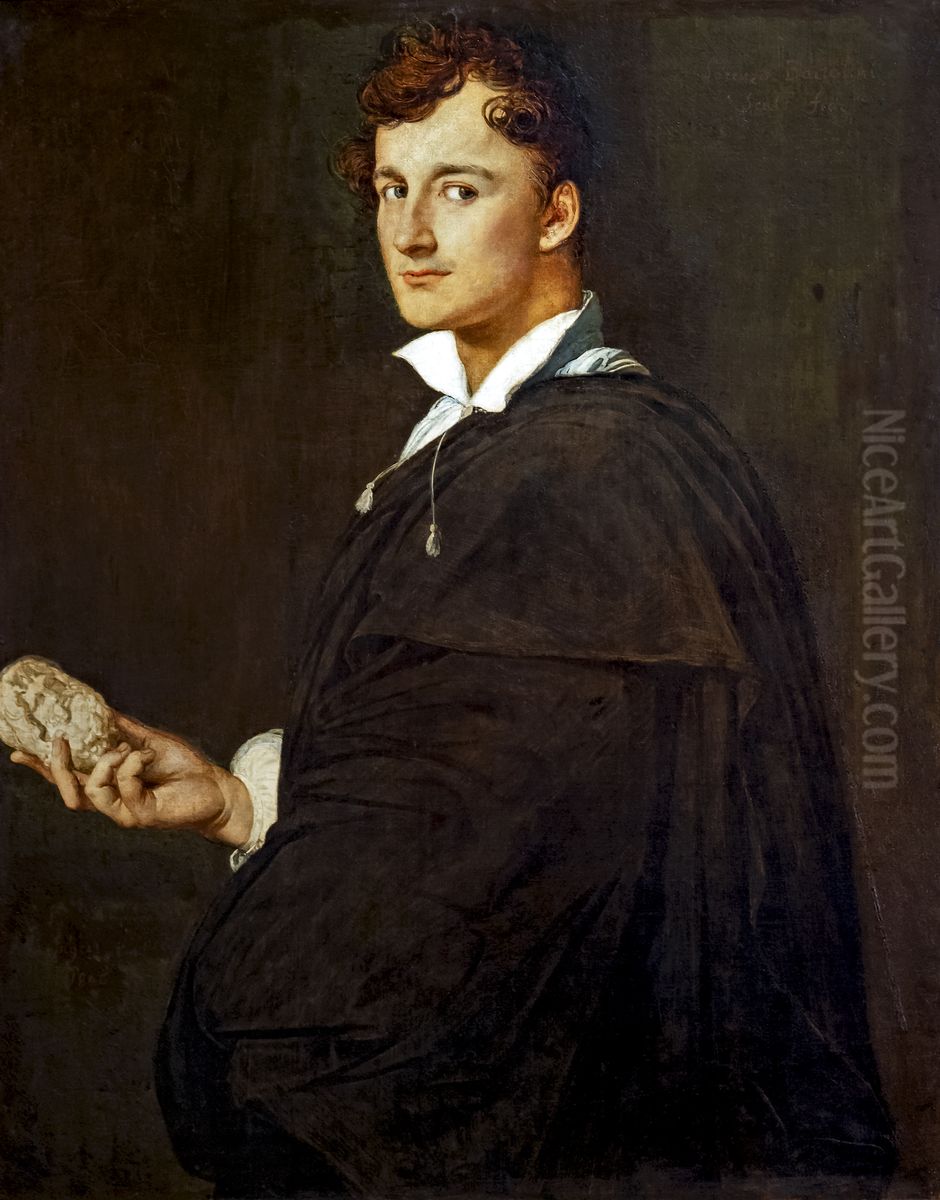Portrait of Lorenzo Bartolini Oil Painting by Jean Auguste Dominique Ingres