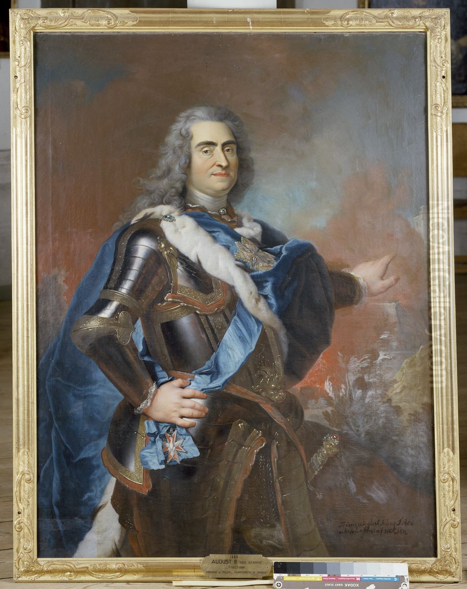 August II the Strong, 1670-1733, elector of Saxony, king of Poland Oil Painting by Louis de Silvestre