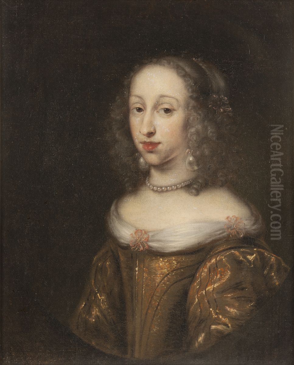 Anna Dorotea, 1640-1713, prinsessa av Holstein-Gottorp, abbedissa i Quedlingsburg Oil Painting by Jurgen Ovens