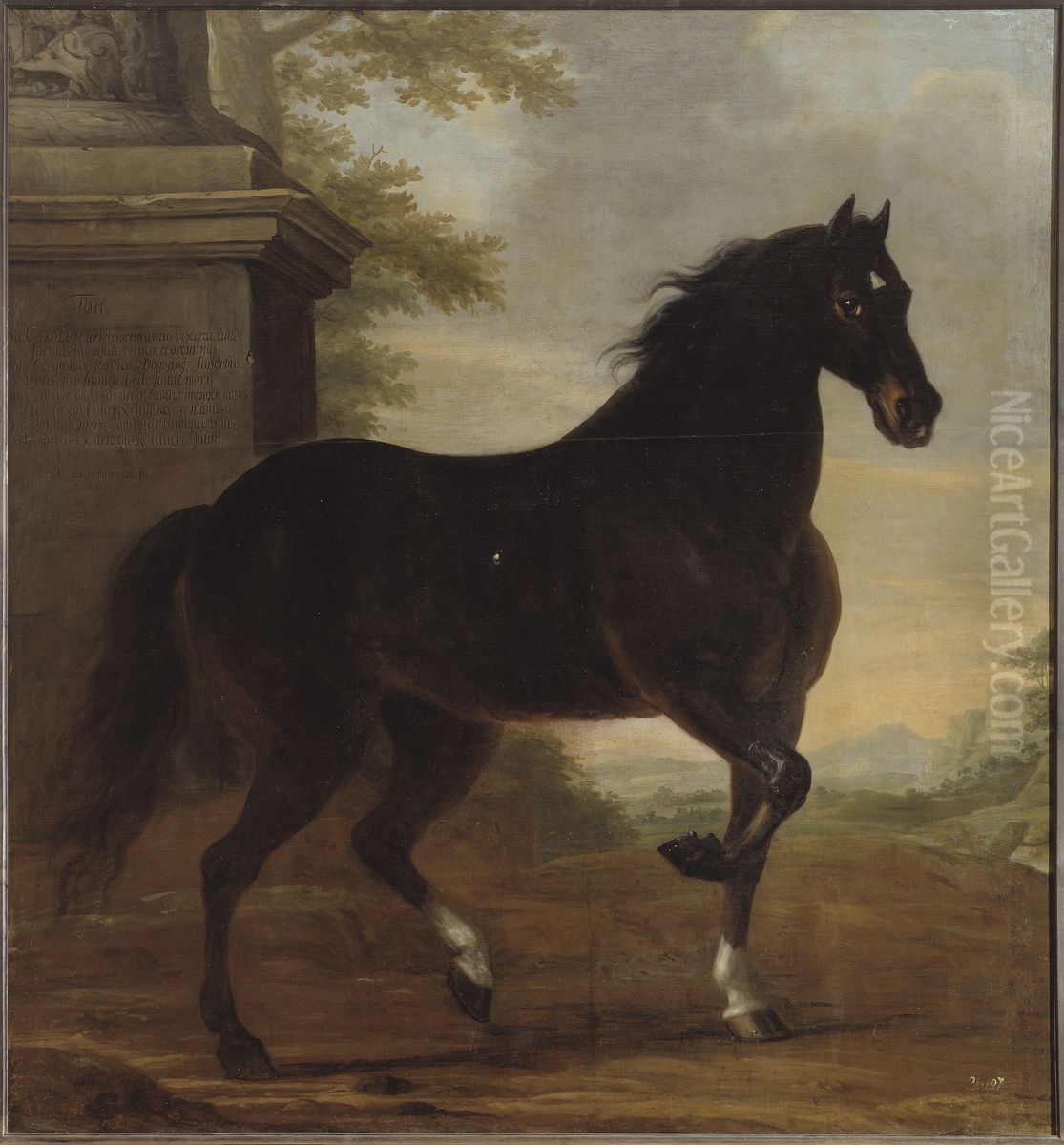 Karl XI:s livhast Tott Oil Painting by David Klocker Ehrenstrahl