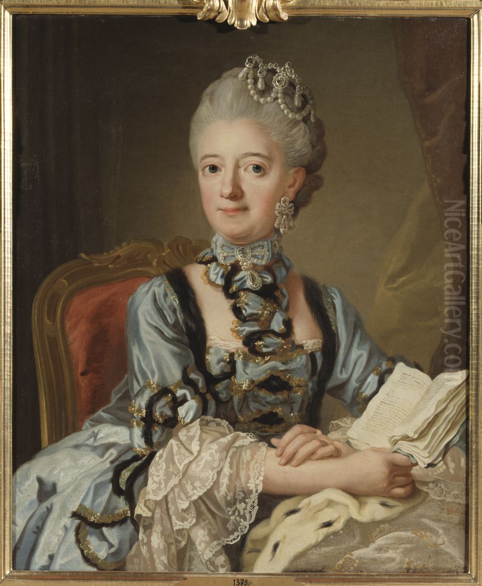Lovisa Ulrika, 1720-1782, prinsessa av Preussen, drottning av Sverige Oil Painting by Lorens Pasch the Younger