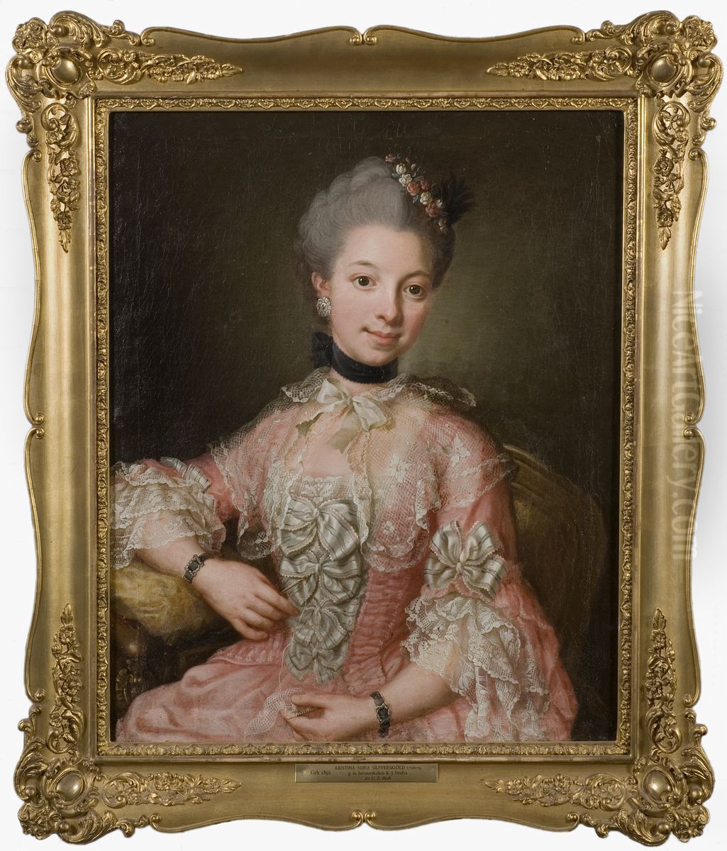 Kristina Sofia Silfverskold, gift Drufva (1726-1779) Oil Painting by Ulrika Pasch