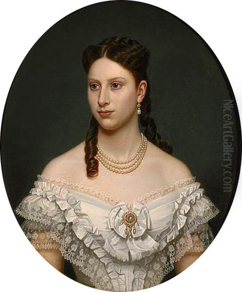 Lovisa (1851-1926), prinsessa av Sverige och Norge, drottning av Danmark, g.m. Fredrik VIII, kung av Danmark Oil Painting by Amalia Lindegren