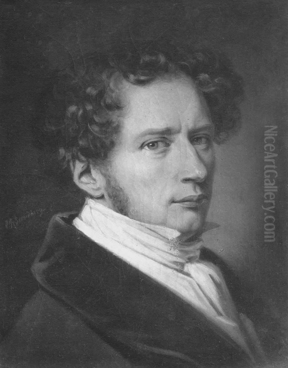 Sjalvportratt Oil Painting by Johan Gustaf Sandberg