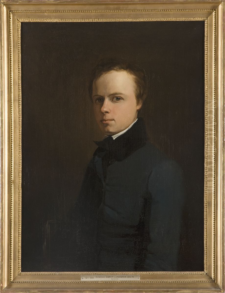 Sjalvportratt Oil Painting by Egron Lundgren