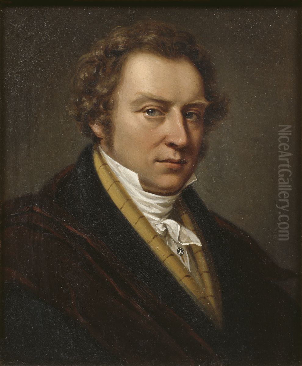 Johan Niklas Bystrom, 1783-1848 Oil Painting by Johan Gustaf Sandberg