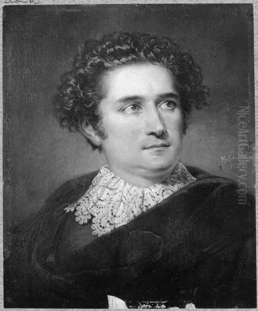 Portrait of Nils Vilhelm Almlof, 1799-1875 Oil Painting by Johan Gustaf Sandberg