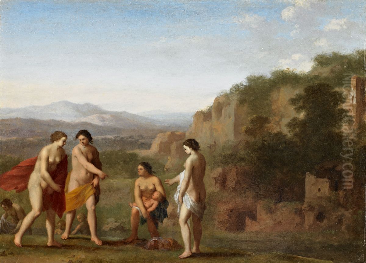 The Finding of Moses Oil Painting by Cornelius van Poelenburgh