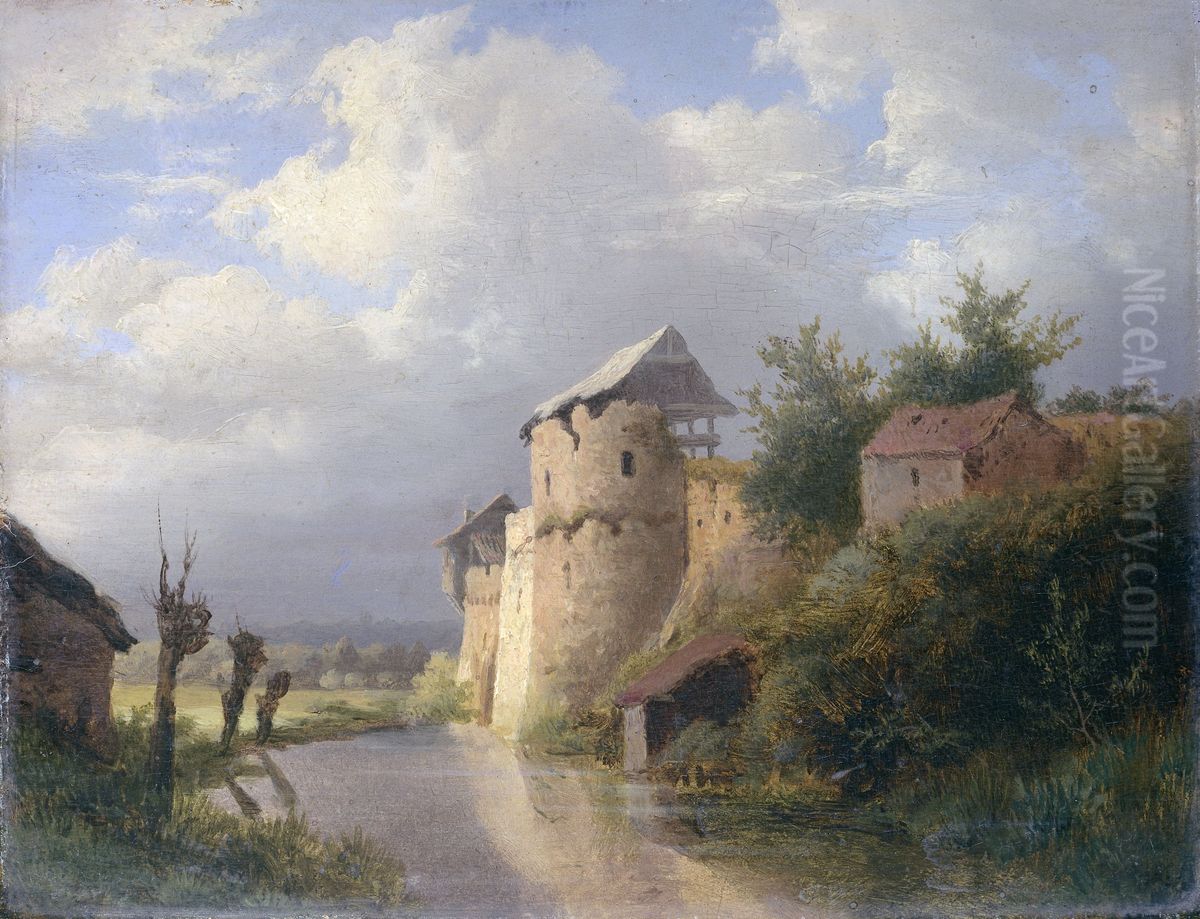 De oude burcht Oil Painting by Louwrens Hanedoes