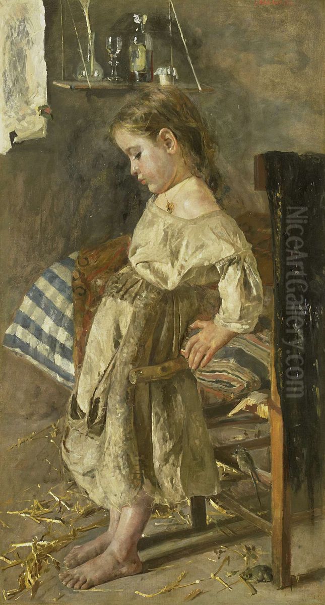 The poor child Oil Painting by Antonio Mancini