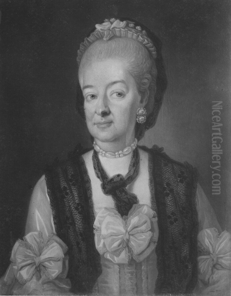 Brita Christina Sparre, 1720-1776, g. Tornflycht Oil Painting by Per Krafft the Elder