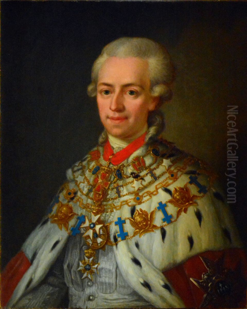 Johan Gabriel Oxenstierna of Korsholm and Wasa (1750-1818), Count, National Council, riksmarskalk, author, member of the Swedish Academy, married to Lovisa Christina Wachschalger Oil Painting by Ulrika Pasch