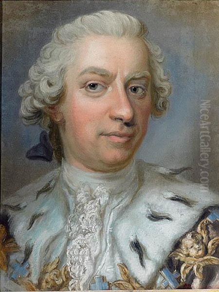 Henning Adolf Gyllenborg (1713-1775), greve, riksrad, kammarherre, hovkansler, gift med, 1.friherrinnan Maria Sofia Stierncrona, 2. friherrinnan Maria Gustava von Kohler, 3. Sofia Emerentia von Dellwig Oil Painting by Gustaf Lundberg