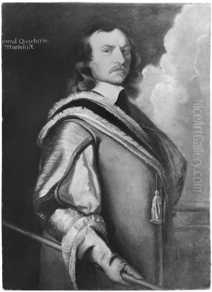 Conrad Marderfelt (approx. 1610-1688), baron, quarter defense general , field marshal, married to 1. Lucia Catharina Theophili, 2. Augusta Eleonora von der Lancken Oil Painting by Matthaus the Elder Merian