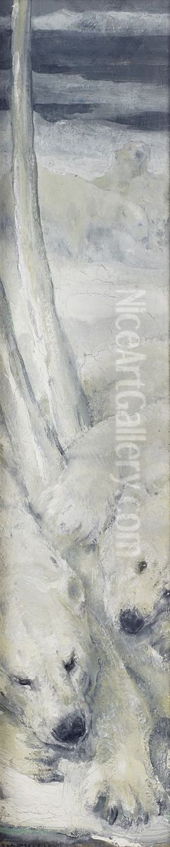 Polar Bears Oil Painting by John Macallan Swan