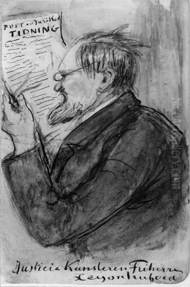 Carl Gustaf Leijonhufvud (1824-1905), friherre, justitiekansler Oil Painting by Fritz Von Dardel