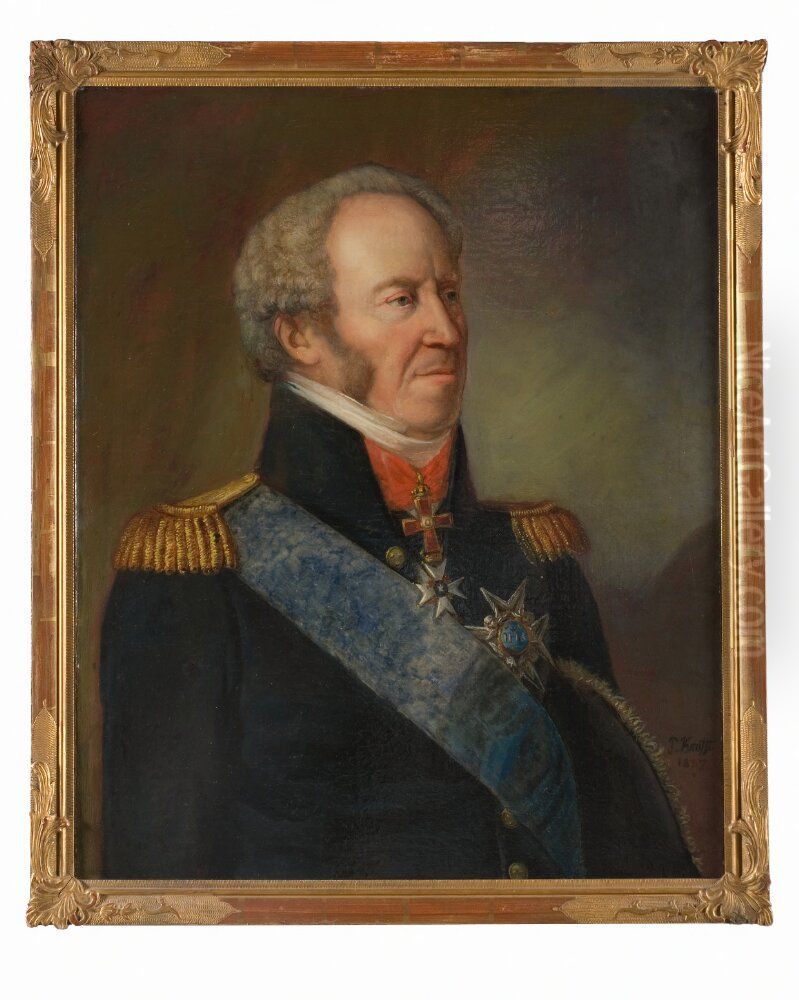 Mattias Rosenblad (1758-1847), count, prime minister of Justice, married to Charlotta Maria Toutin Oil Painting by Per Krafft the Younger