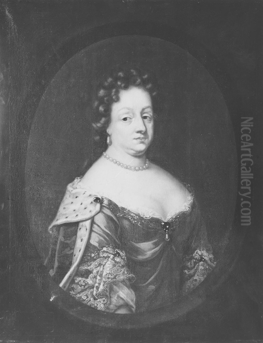 Maria Eufrosyne, 1625-87, prinsessa av Pfalz-Zweibrucken g. De la Gardie Oil Painting by David Klocker Ehrenstrahl