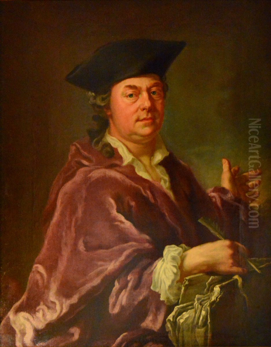 Anders Odel (1718-1773), skriftstallare, direktor Oil Painting by Anders Odel
