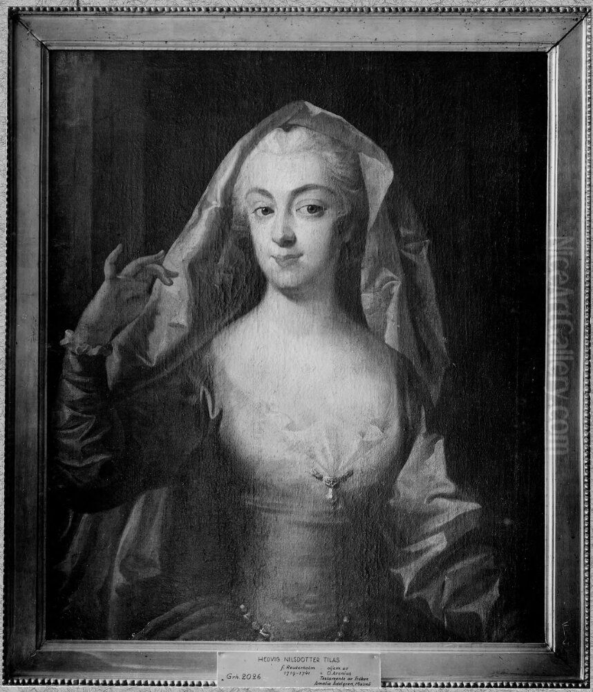 Hedvig Reuterholm (1719-1741), baroness, married to baron Daniel Tilas Oil Painting by Olof Arenius