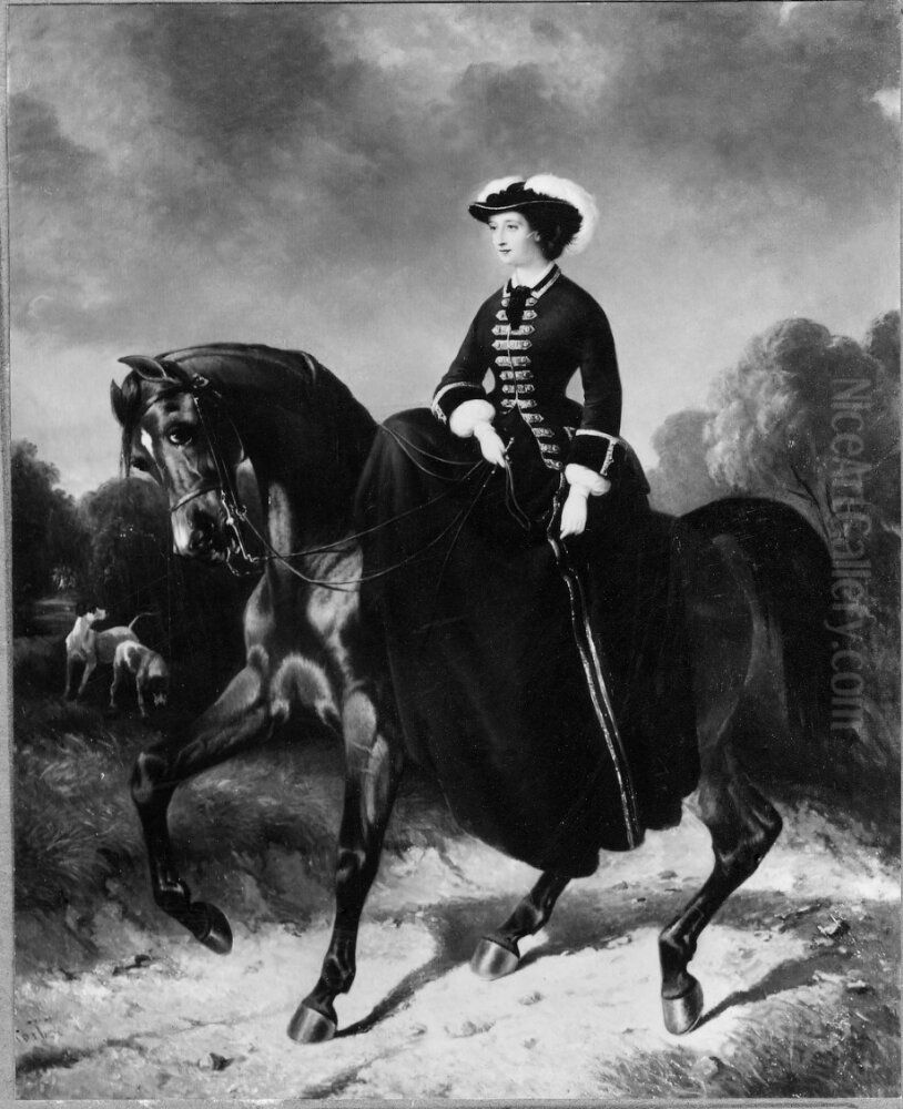 Eugenie (1826-1920), kejsarinna, gift med Napoleon III av Frankrike Oil Painting by Carl Fredrik Kiorboe