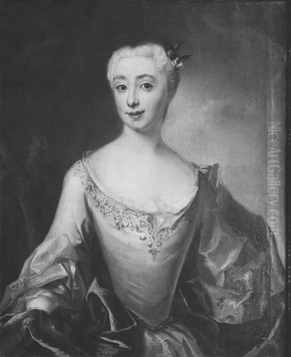 Maria Eleonora Stralenberg, 1719-1761, gift med Karl Marten Fleetwood Oil Painting by Johan Henrik Scheffel