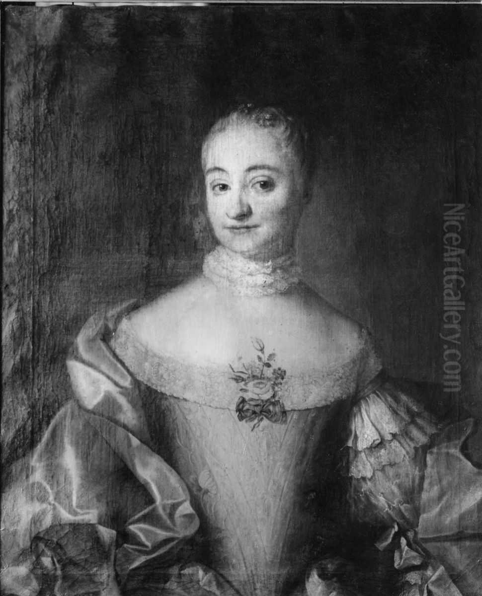 Ulrika Eleonora Cronhielm af Flosta, 1702-1742, gift med Gustav Vilhelm von Kohler Oil Painting by Johan Henrik Scheffel