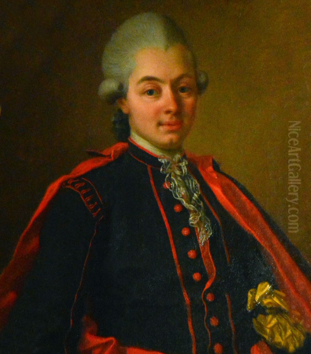 Axel Kristian Reuterholm (1753-1811), baron, president, married to Lovisa Charlotta Malm Oil Painting by Ulrika Pasch