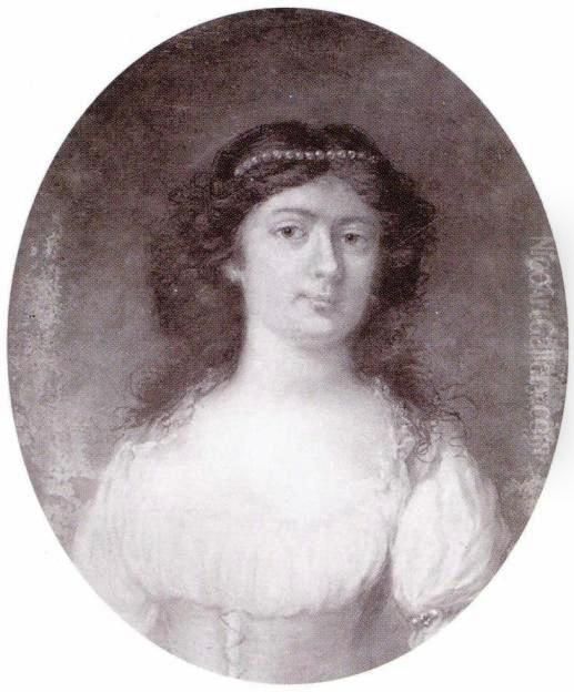 Lovisa Charlotta Malm (1768-1845), gift med friherre Axel Kristian Reuterholm Oil Painting by Jonas Forsslund