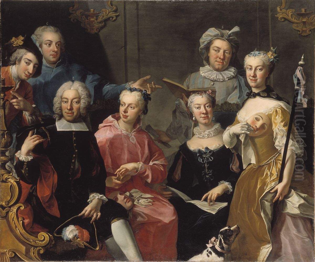 Sackska familjetavlan Oil Painting by Martin Van Meytens