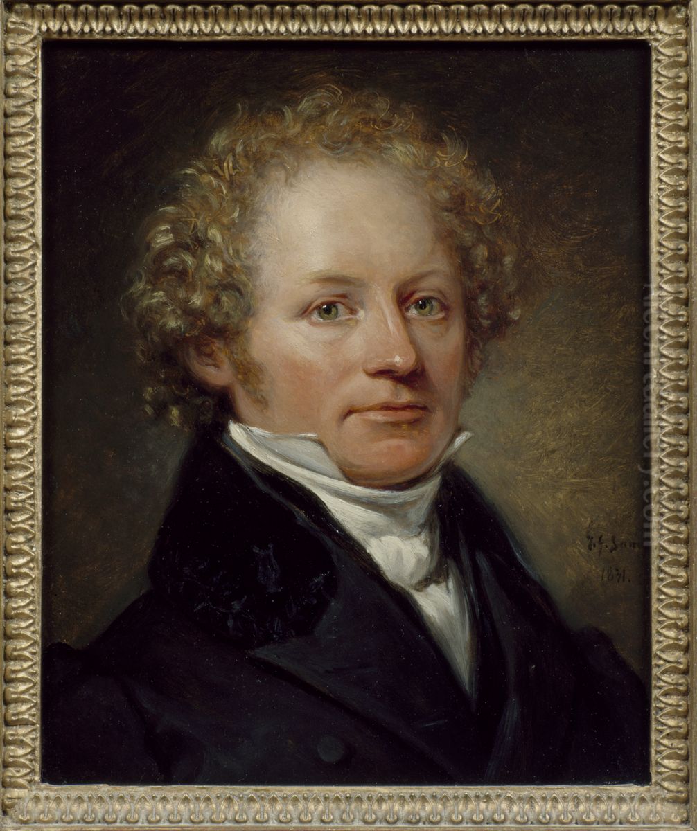 Per Daniel Amadeus Atterbom, 1790-1855 Oil Painting by Johan Gustaf Sandberg